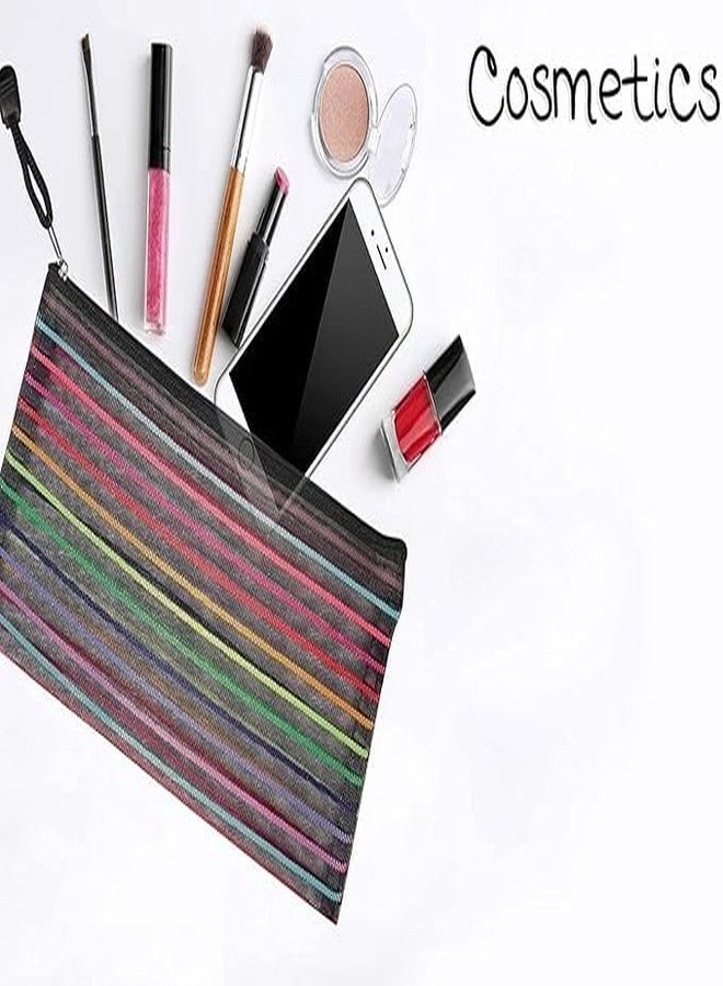 Sellon1 Mesh Zipper Pouch, Zipper Pencil Pouch Net Zipper Pouch Multipurpose Travel Mesh Bag Plastic Colorful Small Pouches with Zipper to Storage Cosmetics Stationery Office Supplies Pack of 12 - Image 3